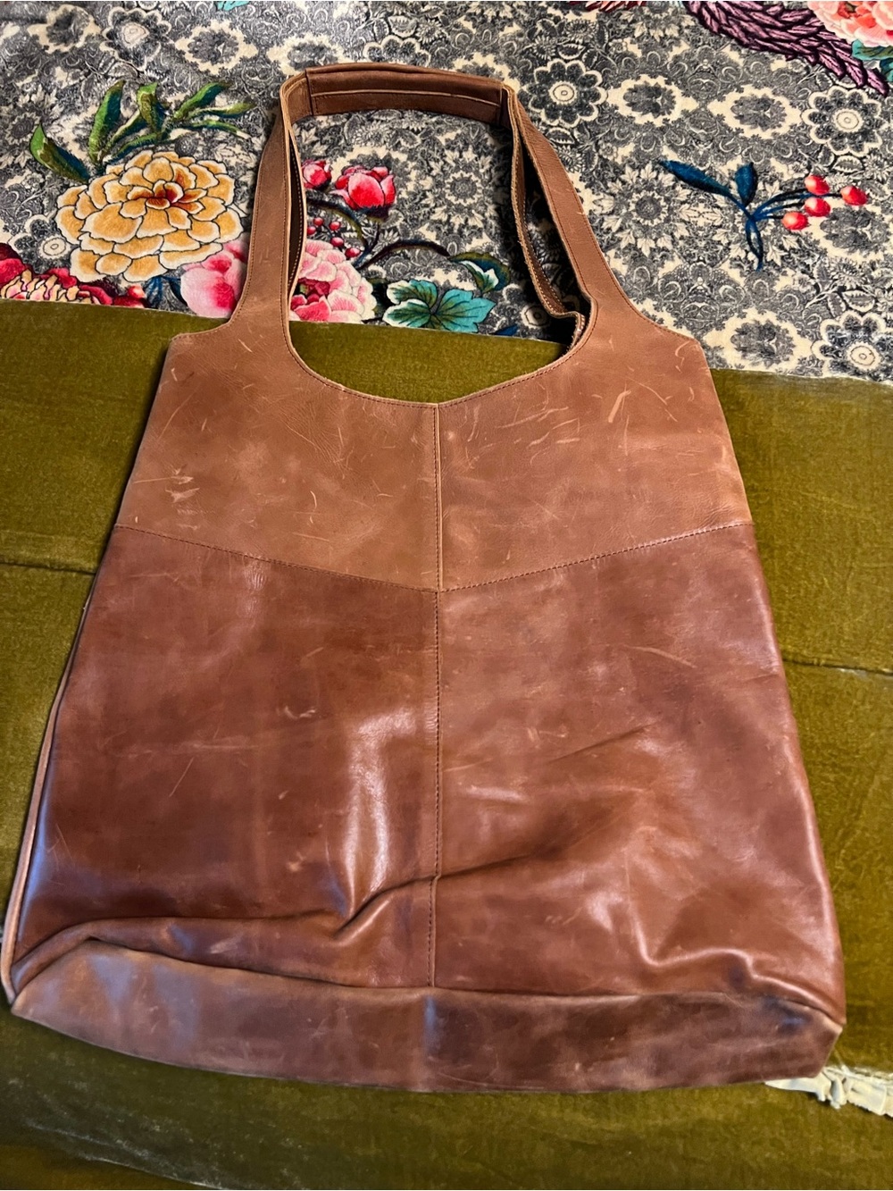 Raven + Lily Chestnut Brown Leather Shoulder Tote - Picture 8 of 10